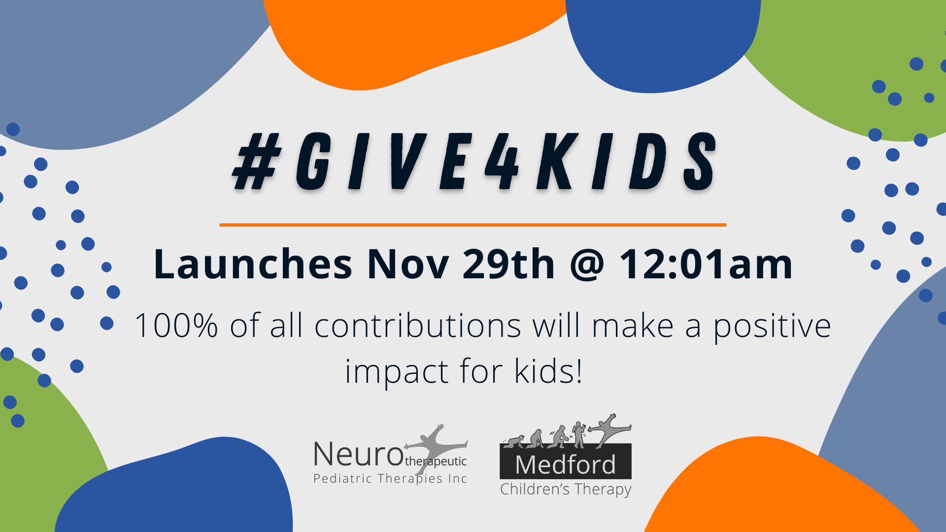 Give4kids Year End Campaign Launches Nov 29th. Check out our event site! 